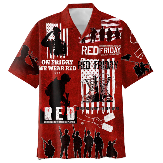 Veteran Hawaii Shirt On Friday We Wear Red Aloha Shirt Red Unisex