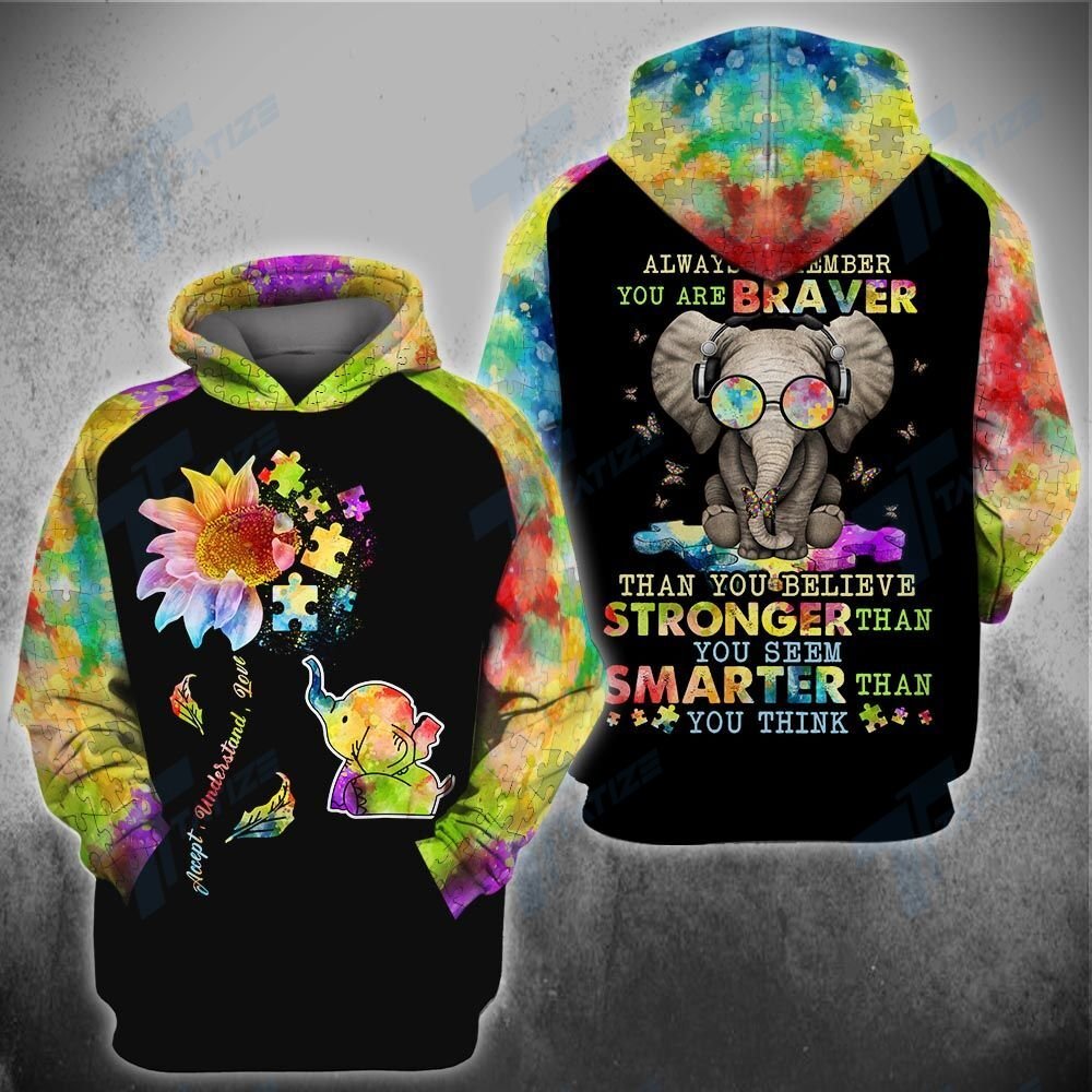 Autism Shirt Always Remember You Are Braver Than You Believe Hoodie Autism Hoodie