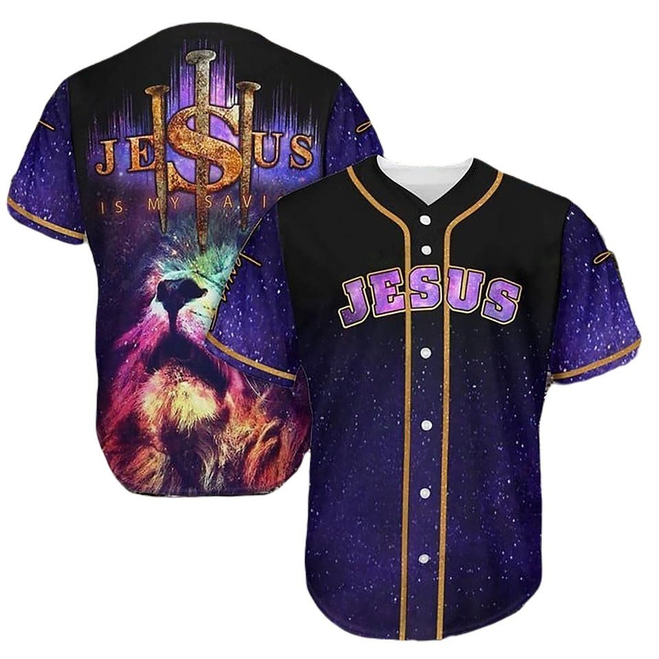 Jesus Baseball Jersey Jesus And Lion Galaxy Jersey Shirt Colorful Unisex Adult New Release