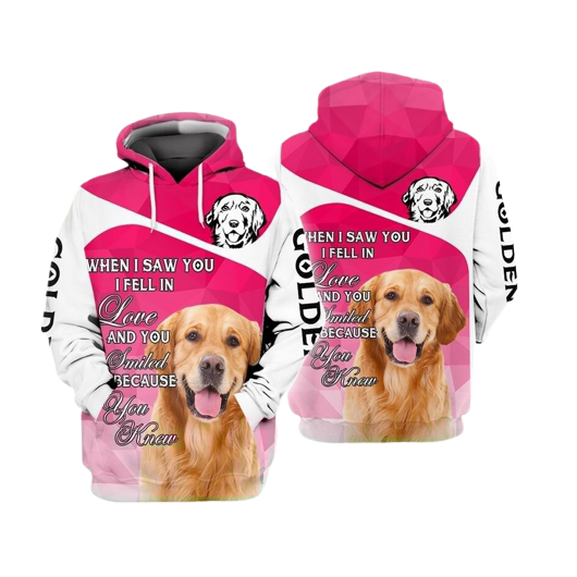  Dog Golden Retriever Hoodie When I Saw You I Fell In Love And You Smiled Because You Knew Hoodie Dog Hoodie Dog Apparel 