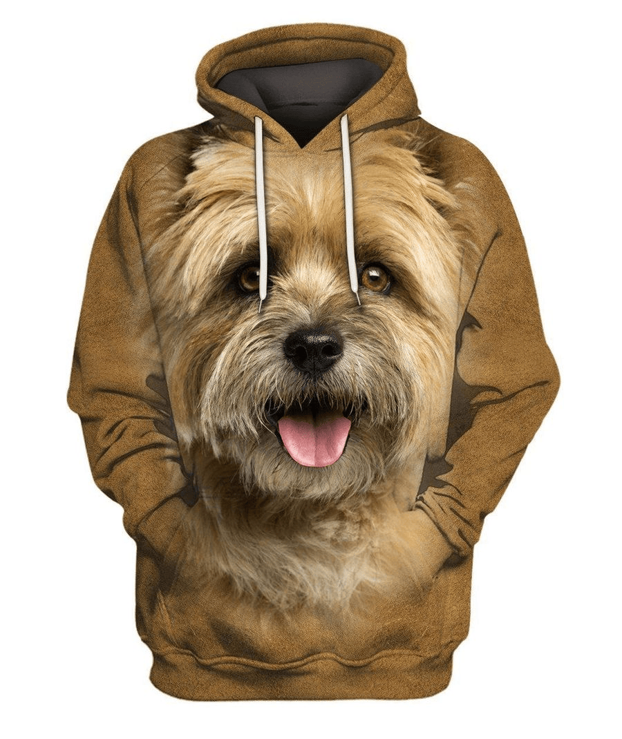 Dog Hoodie Cairn Terrier Face Hair Graphic Hoodie Brown Unisex